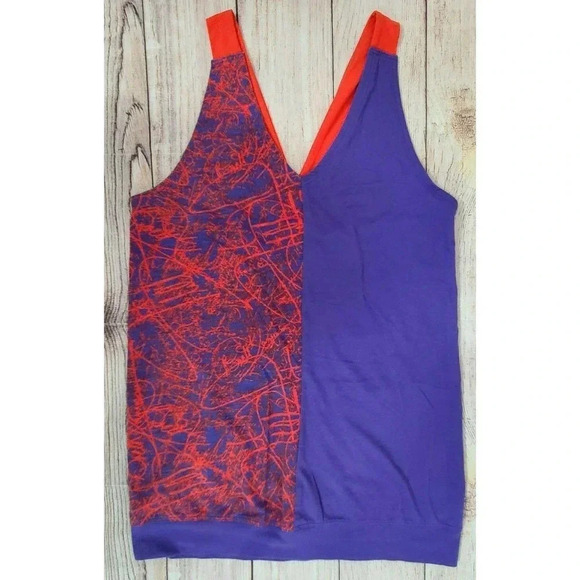 Zumba Wear Tank Top Size Medium Purple Orange - Picture 1 of 3